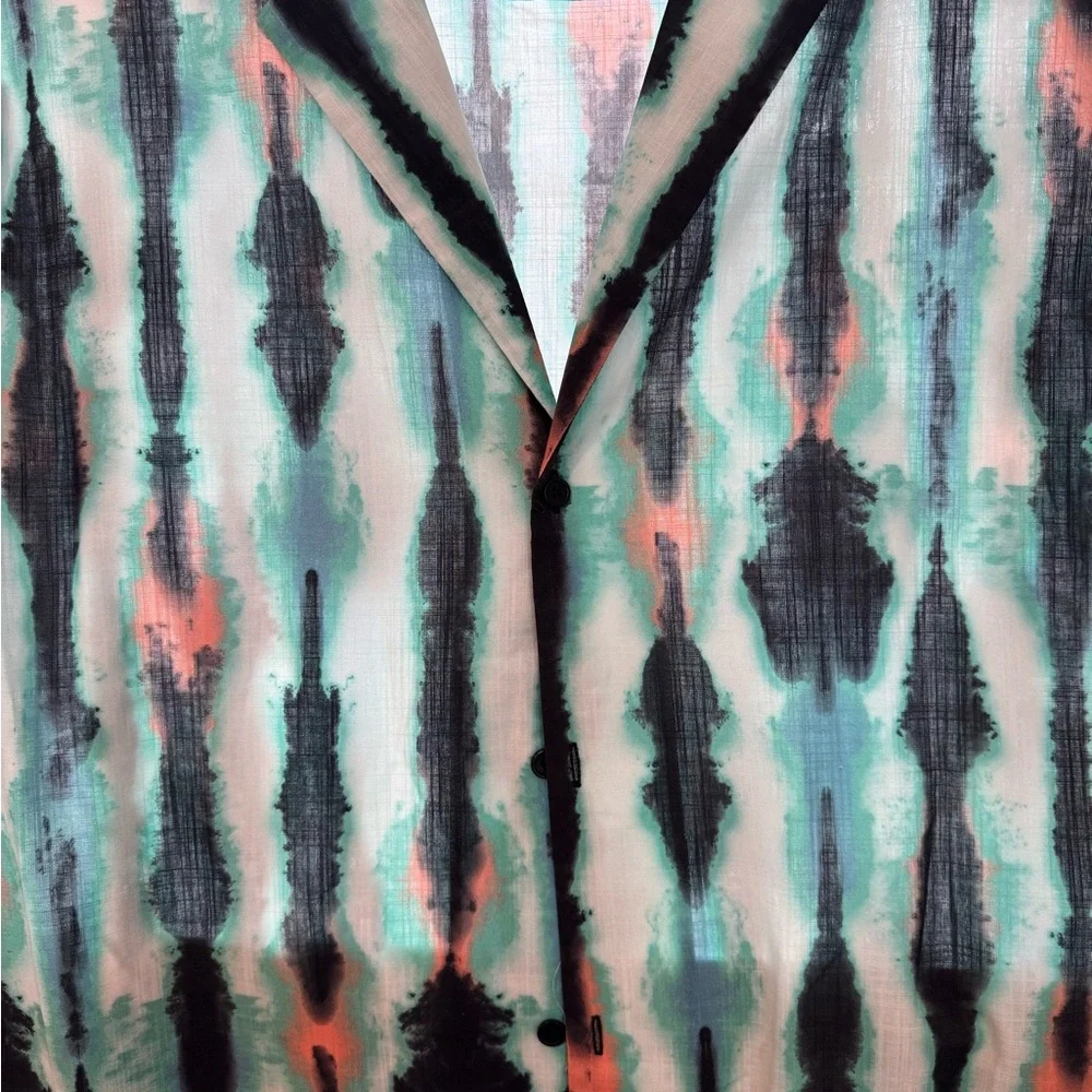 Topman Teal and Coral Striped Men's Shirt - Picture 7 of 12